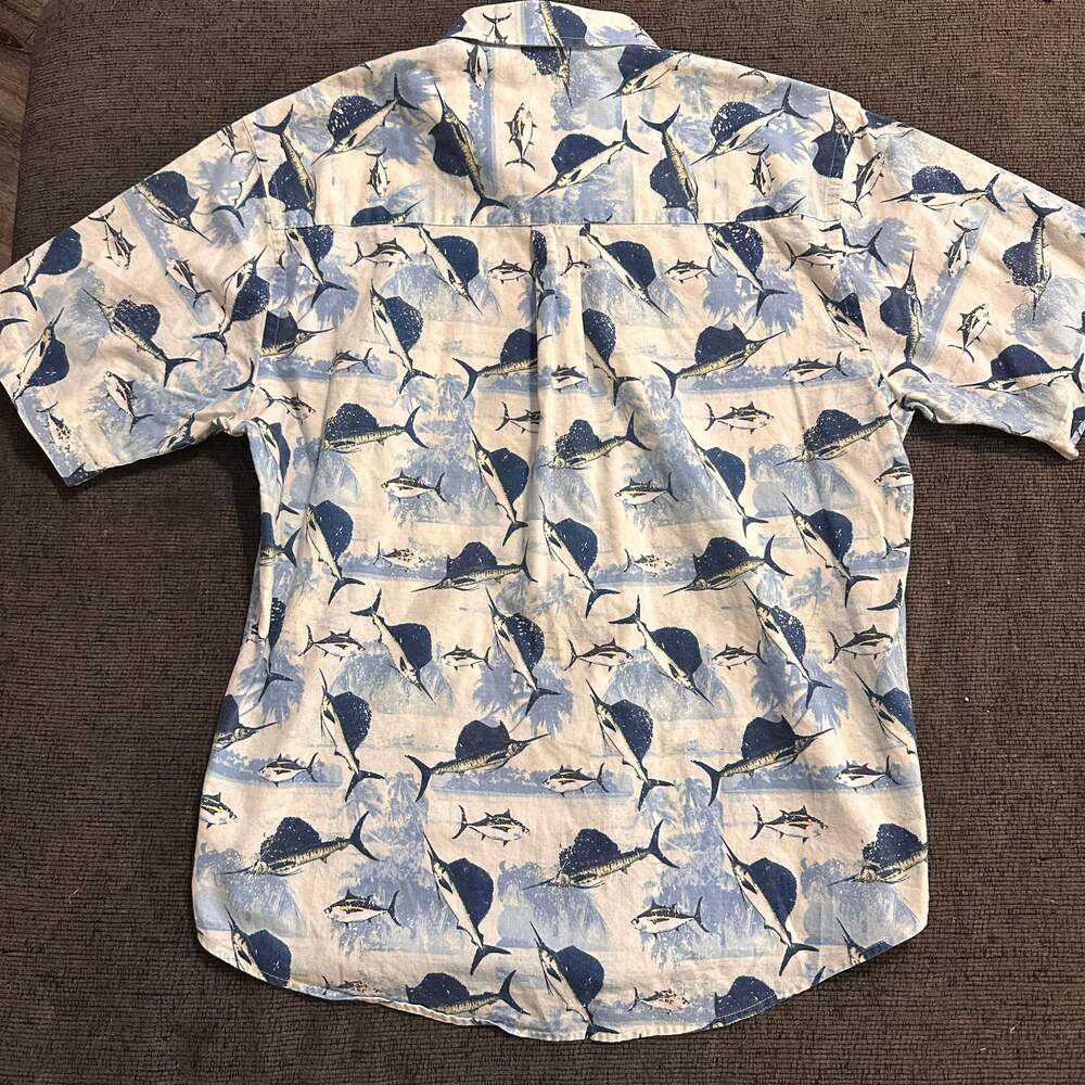 Cafe Luna Men's Tropical Fish Button Down Shirt - Picture 7 of 7